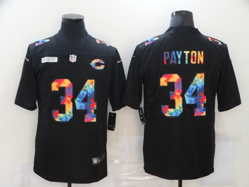 Men Chicago Bears #34 Payton Rainbow Edition black 2020 Nike NFL Jerseys->chicago bears->NFL Jersey
